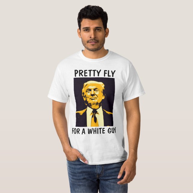 Camiseta T-shirt engraçados de Donald Trump. Mosca bonito (Frente Completa)