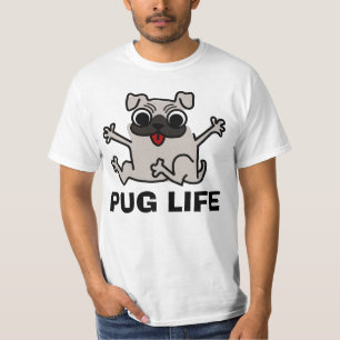 Camiseta T-shirt engraçados do cão da VIDA do PUG