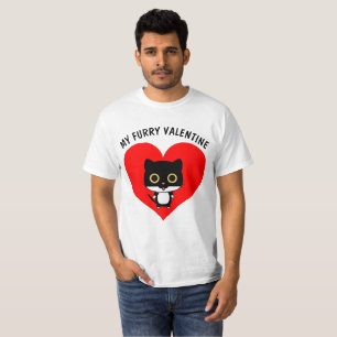 Camiseta T-shirt engraçados do dia dos namorados do gato