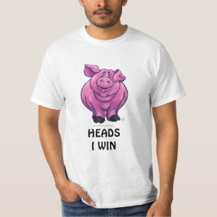 Camiseta T-shirt engraçados do porco das cabeças e das