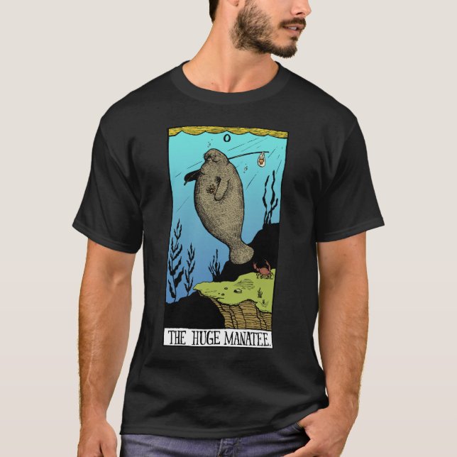 Camiseta T-shirt enorme da obscuridade do peixe-boi dos (Frente)