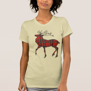 Camiseta (T-shirt escocês dos cervos do Tartan de Stewart
