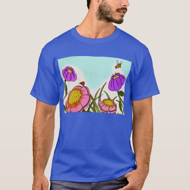 Camiseta T-Shirt Escuro Adulto-Sombra Flor (Frente)