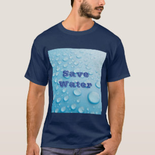 Camiseta T-Shirt Escuro Básico Azul - Texto de Água Guardad
