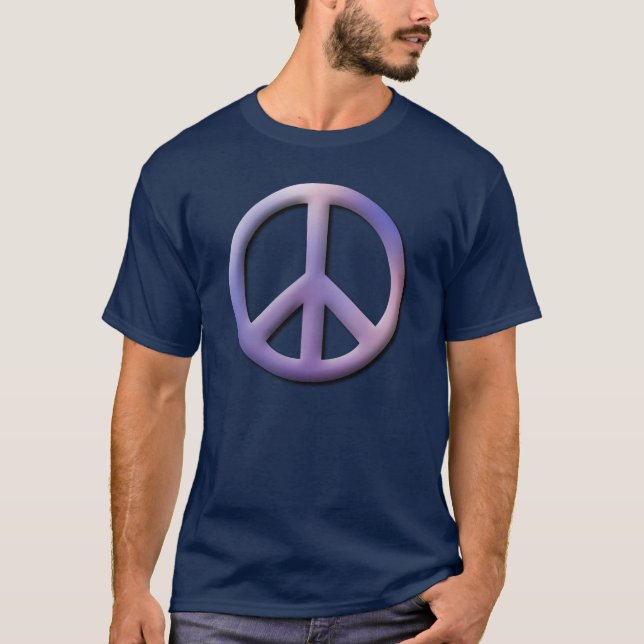 Camiseta T-shirt escuro básico da paz (Frente)