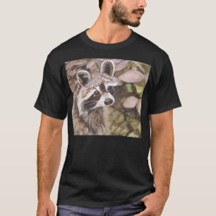 Camiseta T-shirt escuro básico do guaxinim dos homens