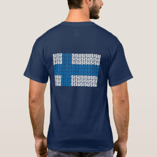 Camiseta T-shirt escuro básico traseiro de Sisu