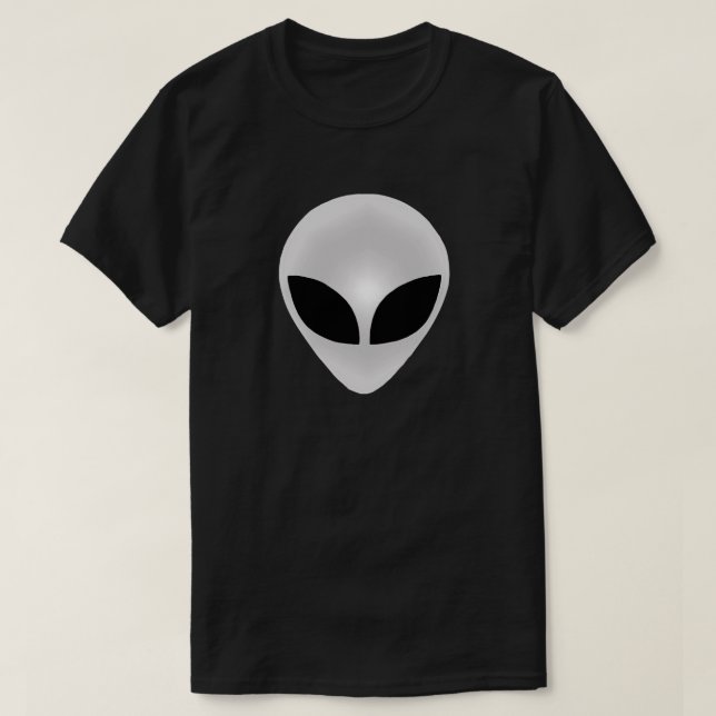 Camiseta T-Shirt Escuro da Cabeça de alienígena (Frente do Design)