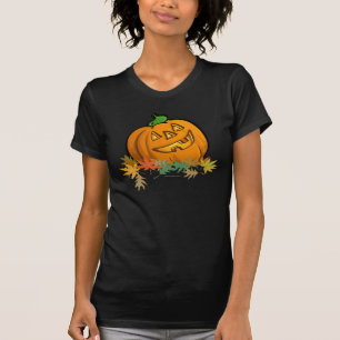 Camiseta T-Shirt Escuro De Pumpkin Escuro E Entalhado Em Cu