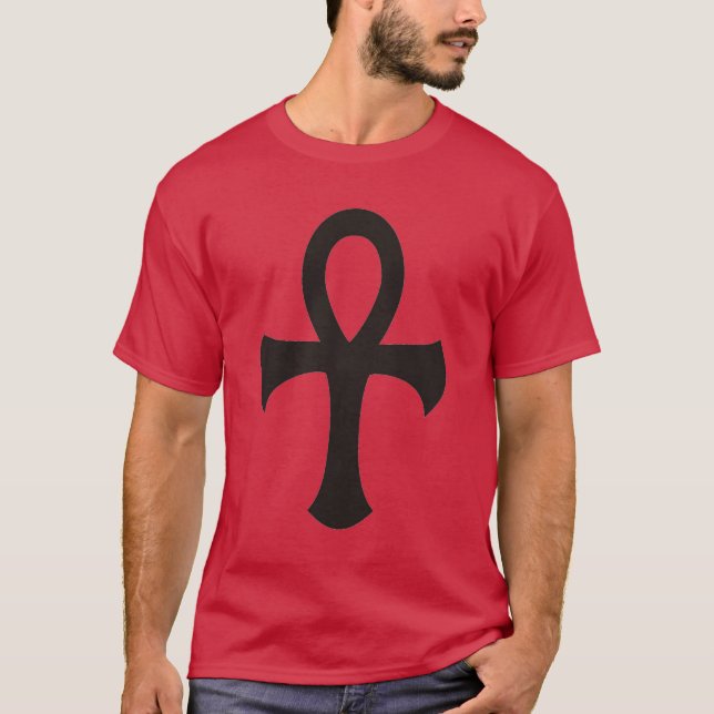 Camiseta T-shirt escuro do Ankh dos homens (Frente)