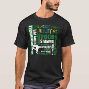 Camiseta T-shirt escuro dos elementos BJJ de Jiu Jitsu do