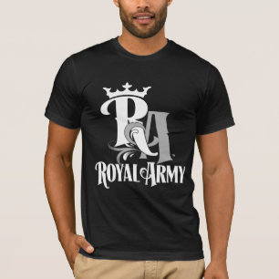 Camiseta T-shirt escuro dos homens do emblema real do