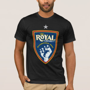 Camiseta T-shirt escuro dos homens do logotipo real do