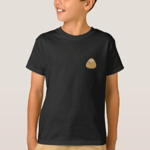 Camiseta T-shirt escuro dos miúdos com ícone de Pou