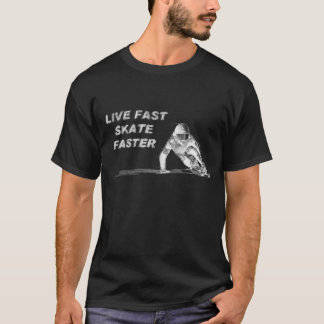 Camiseta T-shirt escuro mais rápido do skate rápido vivo