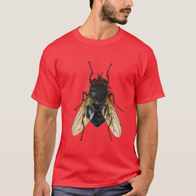 Camiseta T-shirt escuro ou leve da mosca da casa (Frente)