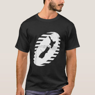 Camiseta T-shirt escuro sujo da bola de rugby de Nova