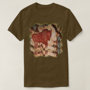 Camiseta T-shirt escuro unisex do Petroglyph do bisonte