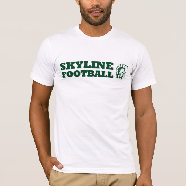 Camiseta T-shirt espartano do futebol da skyline (Frente)