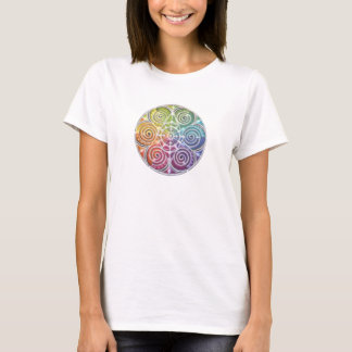 Camiseta T-shirt espiral das senhoras da mandala