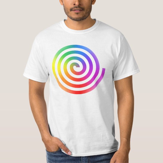 Camiseta T-shirt espiral do arco-íris (Frente)