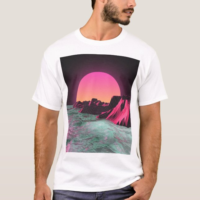 Camiseta T-Shirt Estético Retroativo Vaporwave - Sonhos Neo (Frente)