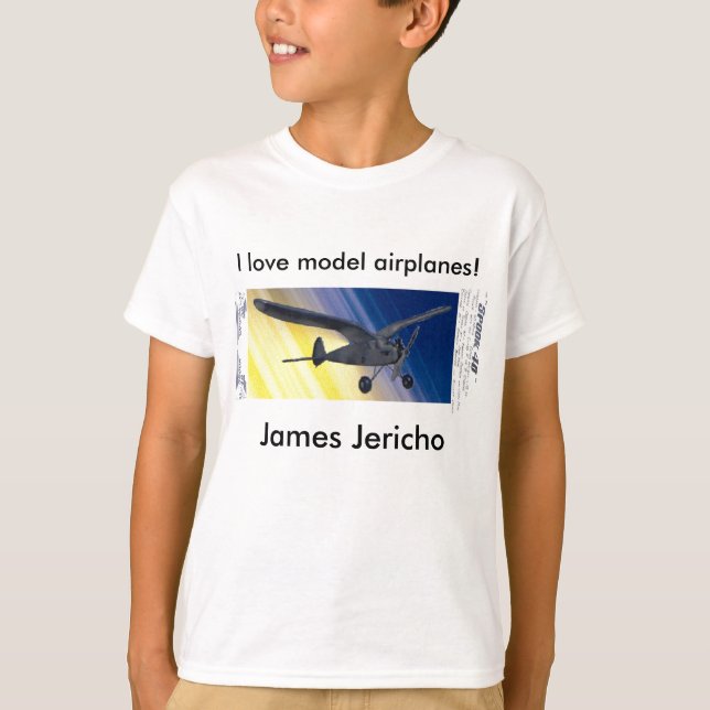 Camiseta T-Shirt - Eu adoro aeromodelos! com o nome (Frente)
