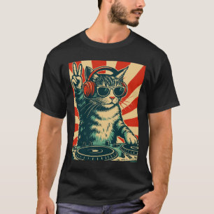 Camiseta T-shirt exclusiva do Gatinho de Gato DJ, T-shir Gr