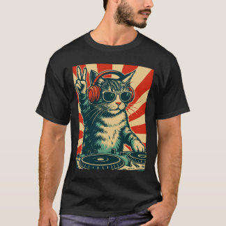 Camiseta T-shirt exclusiva do Gatinho de Gato DJ, T-shir Gr