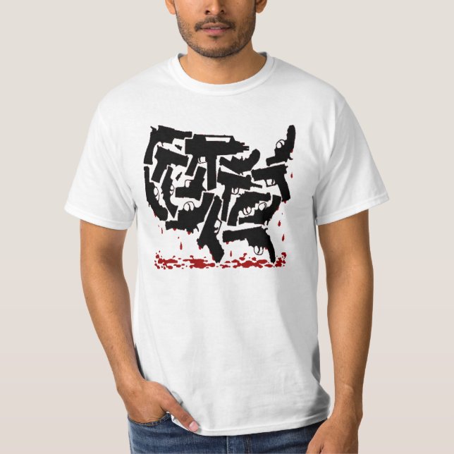 Camiseta T-shirt exclusivos originais de América da arma (Frente)