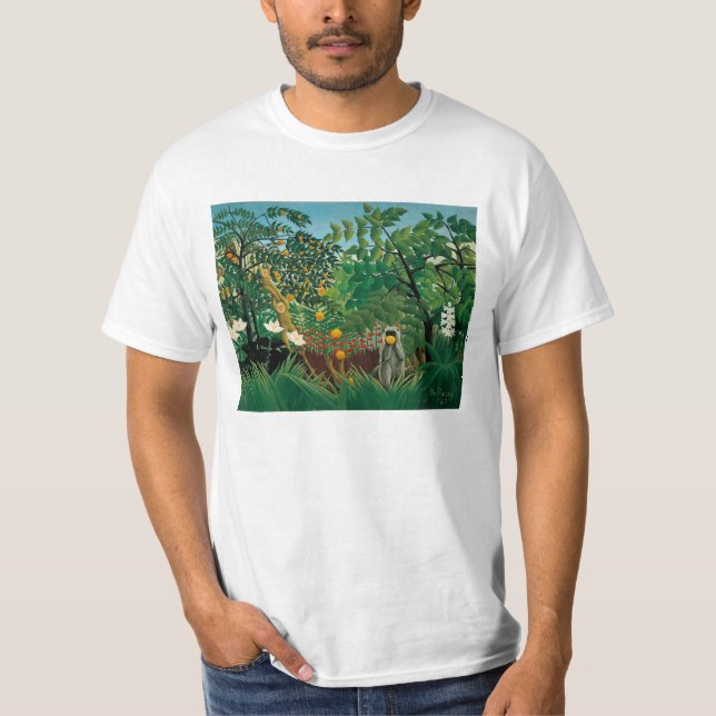 Camiseta T-shirt exótico da paisagem de Henri Rousseau (Frente)