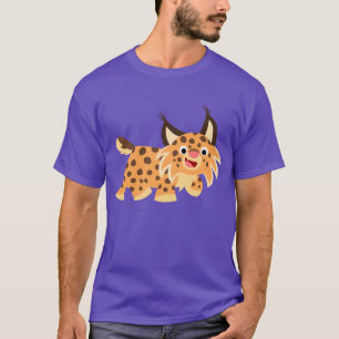 Camiseta T-shirt faceto bonito do lince dos desenhos