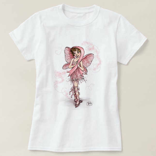 Camiseta T-Shirt Fada de Fita Rosa (Frente do Design)