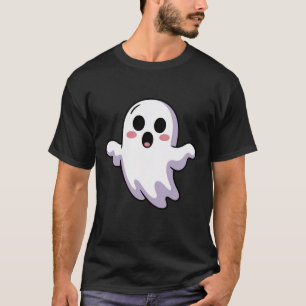 Camiseta T-Shirt Fantasma Bonito   Funny Kawaii Halloween G