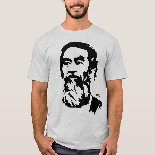 Camiseta T-shirt farpado do retrato de Saddam Hussein (Frente)