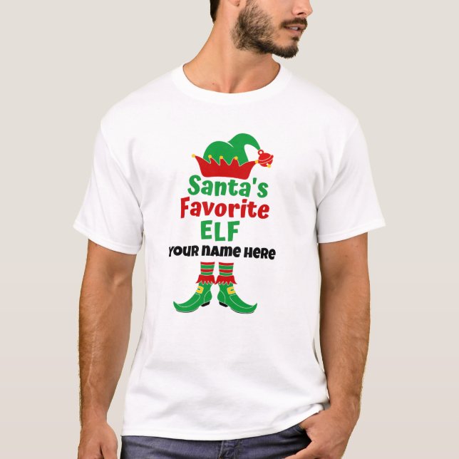 Camiseta T-Shirt Favorito Dos Papais noeis De Nome Personal (Frente)