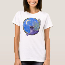 Camiseta T-shirt feericamente da arte do gato da fantasia