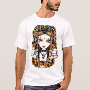 Camiseta T-shirt feericamente da arte do gótico do Cyber d