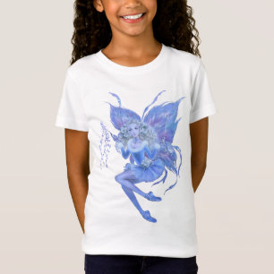 Camiseta T-shirt feericamente das meninas do Natal azul