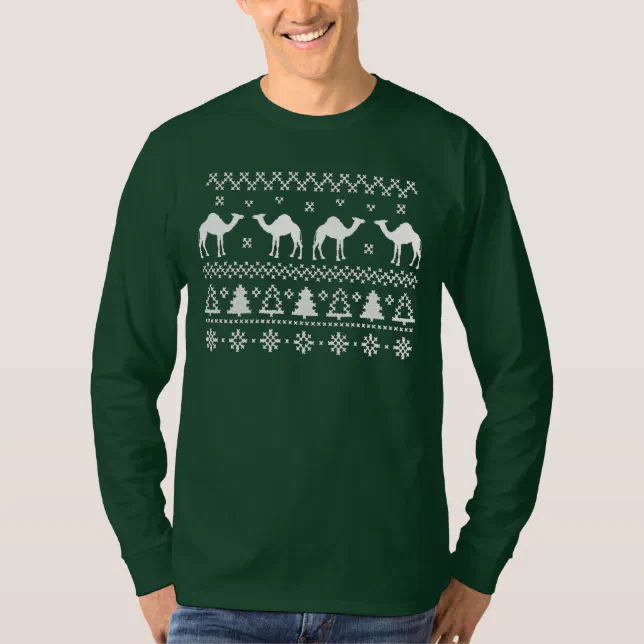 Camiseta T-shirt feio da camisola do Natal do camelo do dia