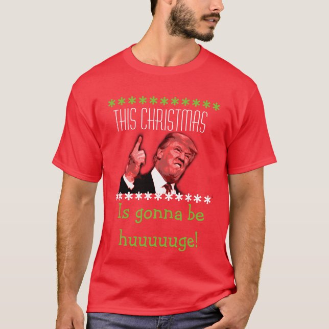 Camiseta T-shirt feio do Natal de Donald Trump (Frente)