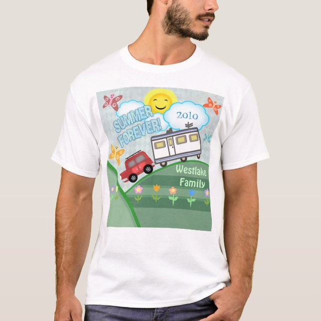 Camiseta T-shirt feito sob encomenda das férias em família (Frente)