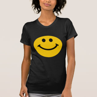 Camiseta T-shirt feliz amarelo do preto da cara