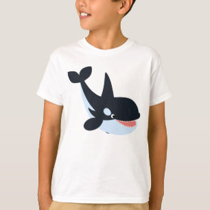 Camiseta T-shirt feliz bonito das crianças da baleia de