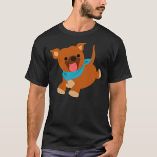 Camiseta T-shirt feliz bonito de Staffie dos desenhos