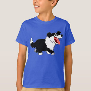 Camiseta T-shirt feliz bonito dos miúdos de border collie