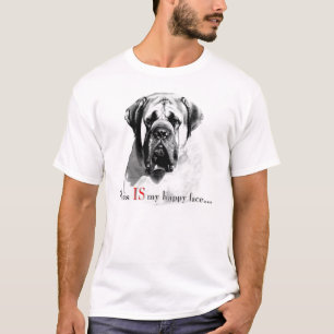 Camiseta T-shirt feliz da cara do Mastiff