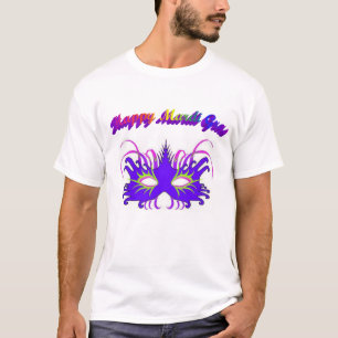Camiseta T-shirt feliz da máscara do carnaval
