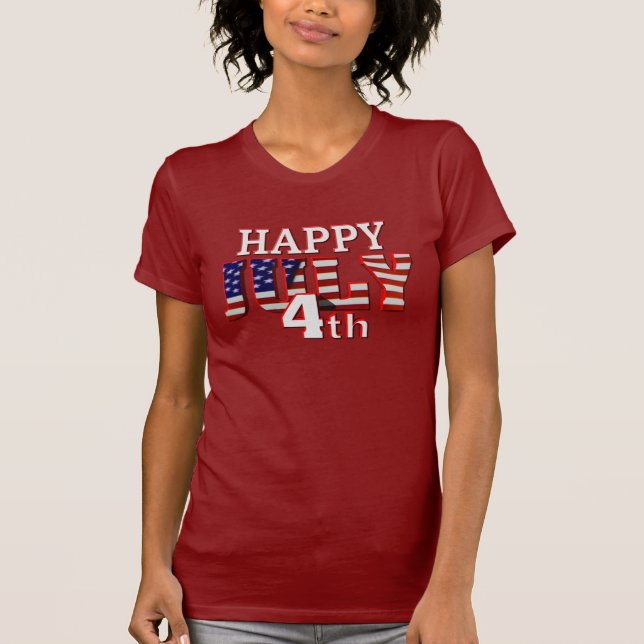 Camiseta T-shirt feliz do 4 de julho (Frente)