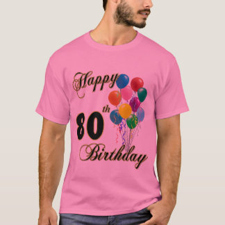 Camiseta T-shirt feliz do aniversário do 80
